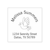 Tampons Encreurs Vol Cartoon Dove Pigeon Bird Adresse de retour (Impression)