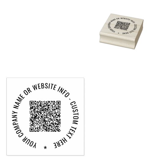 Tampons Encreurs Votre code QR - Info d'analyse Texte personnalisé (Tamponné)