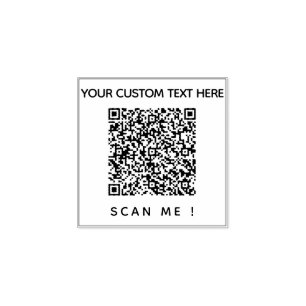 Tampons Encreurs Votre code QR Scan Info et texte personnalisé tamp