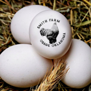 Tampons Encreurs Votre nom de ferme avec le timbre d'oeuf de poule