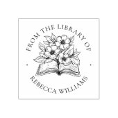 Tampons Encreurs Votre nom Livre & Fleurs "From the Library of" (Impression)