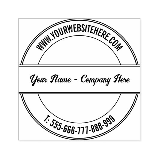 Tampons Encreurs Votre nom Site Web Téléphone Police moderne Timbre (Impression)