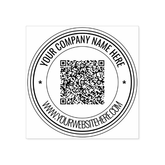 Tampons Encreurs Votre QR Code Scan personnalisé Texte Rond Timbre (Impression)