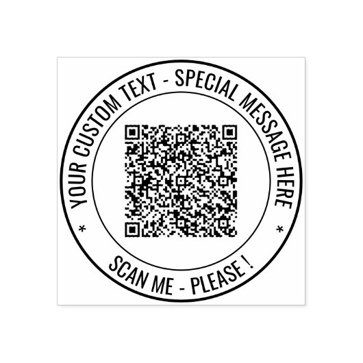 Tampons Encreurs Votre QR Code Scan personnalisé Texte Rond Timbre  (Impression)