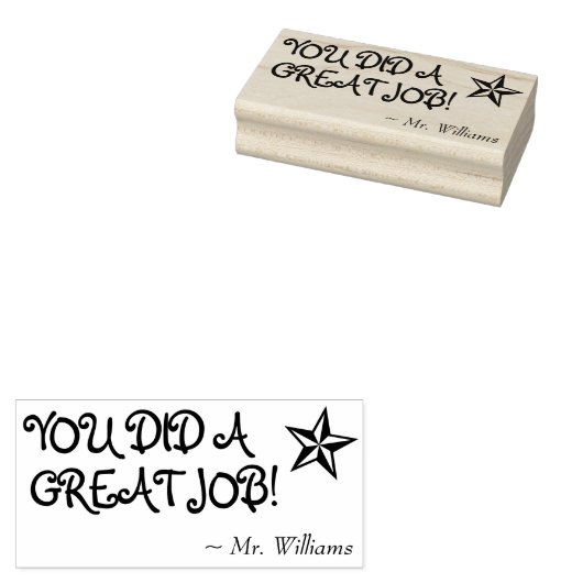 Tampons Encreurs "VOUS AVEZ FAIT UN GRAND TRAVAIL !" + Nom Tutor Ti (Tamponné)