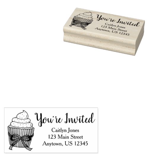 Tampons Encreurs Vous êtes invité Cupcake Baby shower nuptial Sprin (Tamponné)