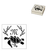 Tampons Encreurs Vue latérale de la tortue noire (Tamponné)