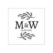 Tampons Encreurs Wedding Couple Monogram Date Elegant Botanical (Impression)
