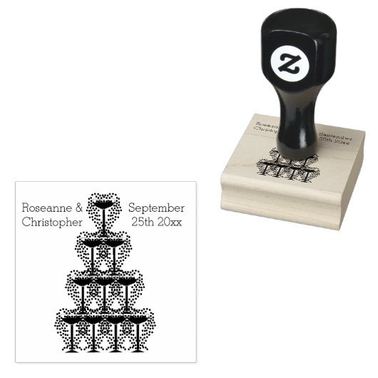 Tampons Encreurs Wedding Rubber Stamp Champagne Glasses (Tamponné)
