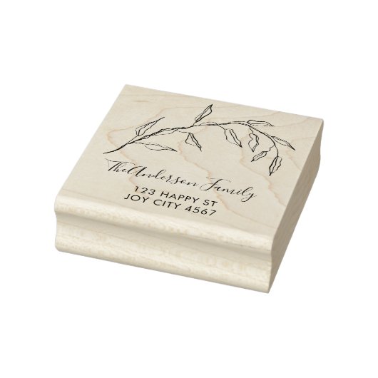 Tampons Encreurs Whimsical Botanical Branch Return Adresse Famille (Tampon)