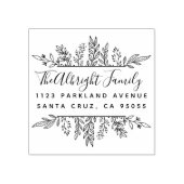 Tampons Encreurs Whimsy Feuilles dessinés à la main Adresse de reto (Impression)