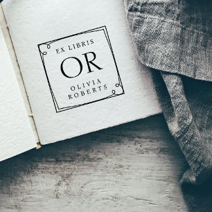 Tampons Encreurs Whimsy Frame Nom personnalisé Monogram Ex Libris