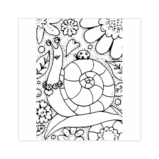 TAMPONS ENCREURS WHIMSY GARDEN SNAIL & LADYBUG, BUG'S FLOWER GARDEN (Impression)