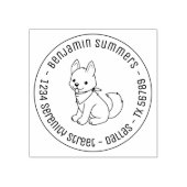 Tampons Encreurs White Husky Chien Chien rond Adresse (Impression)