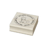 Tampons Encreurs White Husky Chien Chien rond Adresse (Tampon)