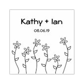 Tampons Encreurs Wild Flowers with Branches and Leaves Design (Impression)