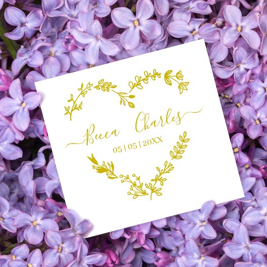 Tampons Encreurs Wildflowers Heart & Elegant Typography for Wedding