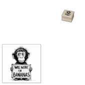 Tampons Encreurs Will Work for Bananas - Humorous Monkey Sketch (Tamponné)