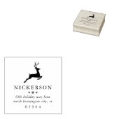 Tampons Encreurs Winter Leaping Reindeer Adresse de retour (Tamponné)