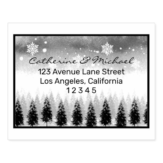 Tampons Encreurs Winter Wonderland Pine Forest Mariage de Noël (Impression)