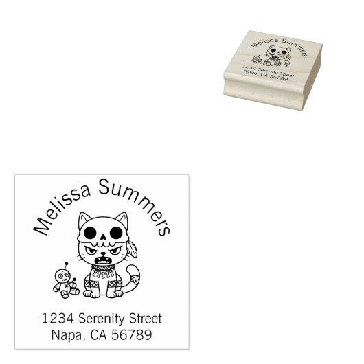 Tampons Encreurs Witch Cat Voodoo Doll Arch Address (Tamponné)