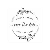 Tampons Encreurs Wreath botanique rustique Enregistrer la date Mari (Impression)