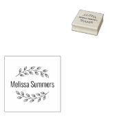 Tampons Encreurs Wreath botanique Top Bottom Branch Nom personnalis (Tamponné)
