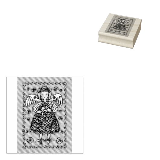 Tampons Encreurs YO QUILT ANGEL & KITTEN RUBBER STAMP *Personnalisé (Tamponné)