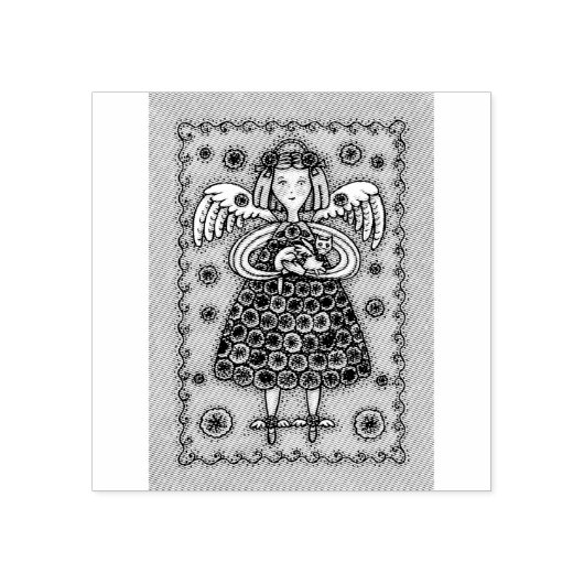Tampons Encreurs YO QUILT ANGEL & KITTEN RUBBER STAMP *Personnalisé (Impression)