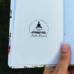 Tampons Encreurs Yoga Namaste Lotus Livre De La Bibliothèque De