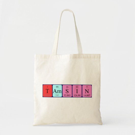 Tamsin periodieke lijstnaam canvas tas (Voorkant)