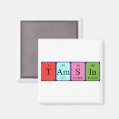 Tamsin periodieke lijstnaam magnet magneet (Voorkant / Achterkant)