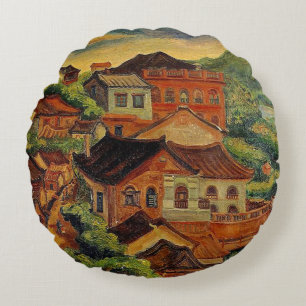 Tamsui en Chen Cheng-Po/Taiwanese kunst Rond Kussen