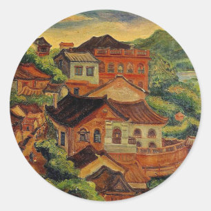 Tamsui en Chen Cheng-Po/Taiwanese kunst Ronde Sticker
