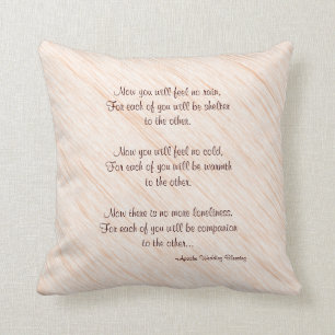 Tan 16-inch Square Pillow Apache Blessing Wedding  Kussen