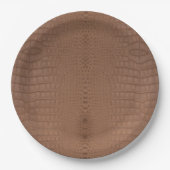 Tan alligator textuur afdrukken papieren bordje (Voorkant)