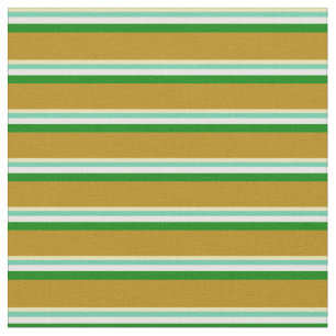 Tan, Aquamarine, White, Green en Dark Goldenrod Stof