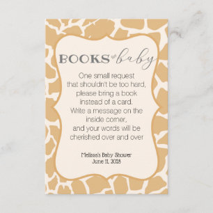 Tan Baby Boy Giraffe Boeken voor Baby Informatiekaartje