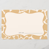 Tan Baby Boy Giraffe Carte Conseil (Dos)