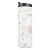 Tan & Beige Aarde Tone Chip Terrazzo Patroon 12oz Thermosbeker (Geroteerd rechts)