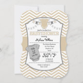 Tan Beige Gray Chevron Baby shower Uitnodiging (Voorkant)