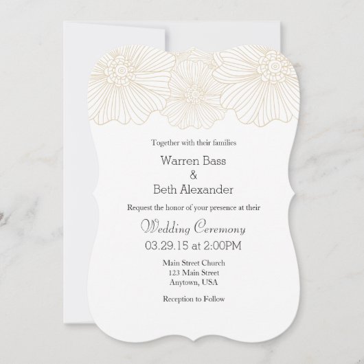 Tan Beige Mood Flower - Nouvelles invitations de m (Devant)