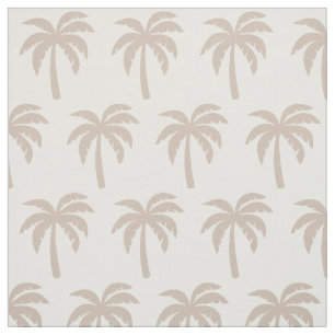 Tan Beige Palm Tree Fabric Stof
