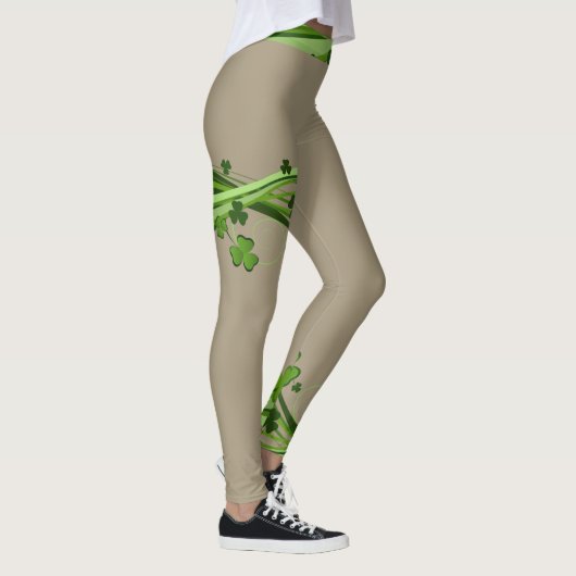 Tan Beige St Patrick's Day Leggings Patrick Pants (Droite)