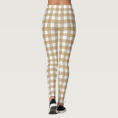 Tan Beige Vrouwen Mode Gingham Leggings (Achterkant)