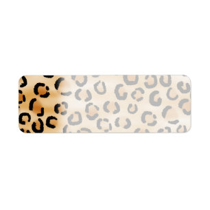 Tan, Black en Brown Leopard Print Pattern. Etiket