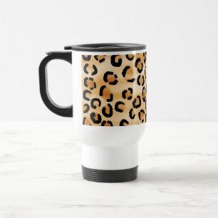 Tan, Black en Brown Leopard Print Pattern. Reisbeker