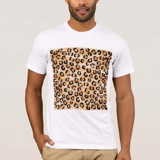 Tan, Black en Brown Leopard Print Pattern. T-shirt (Voorkant)