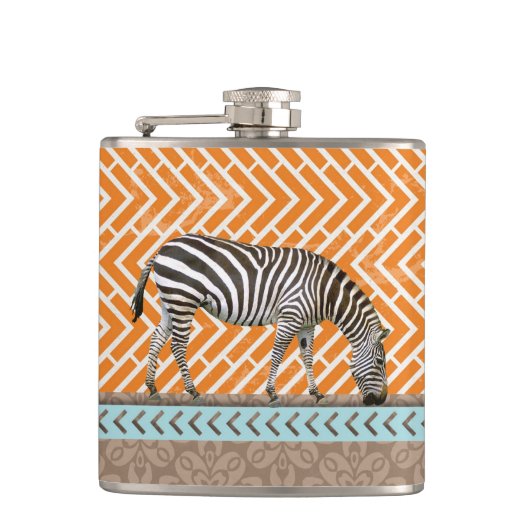 Tan Bleu Hip Flacon Zebra Orange (Devant)