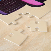 Tan Bloemen Retro Hippie Van  Kunst Legpuzzel (Zijkant)